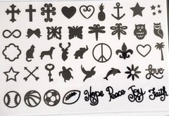 MADE MINE Self-Adhesive Rub-Ons – BLACK & WHITE ICONS – 301 pcs