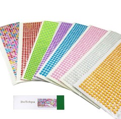 DoTebpa 4032 Pieces 6 mm Colorful Bling Rhinestone Sticker Sheet Multicolor