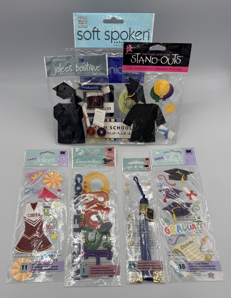NEW Jolee’s Sticker Lot – 7 Items – Graduation School Sports