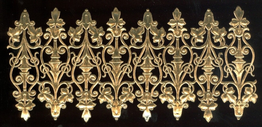 GERMAN DRESDEN DIE CUT SCRAP FILIGREE ANT GOLD FOIL VICTORIAN CRAFTS