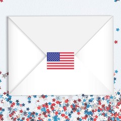 Patriotic American Flag Stickers – 500 Perforated USA Labels, 1.25″ x 2.125