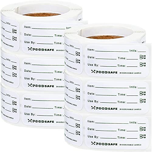 Food Date Storage Labels Removable Freezer Label for Containers, 1x2Inch 1500Pcs
