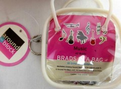 Music Brads in Bag 42 Pieces 10 Designs Piano Guitar Trumpet Treble Clef Sharp