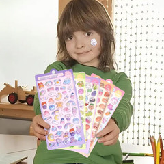 Puffy Stickers Set – 5 Sheets, 250+ Kawaii Decorative Stickers