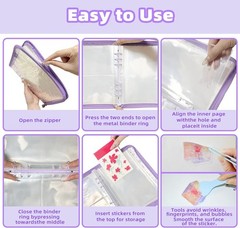 Stylish A5 Sticker Book with Glitter Cover – Complete Organizer with Accessories