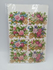 Vintage PZB Pastel Flower Cart Scraps ~ Germany