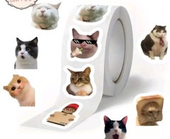 50 Mini Cute Cat Meme Stickers – Kitty Decals Phone Water Bottles Laptops