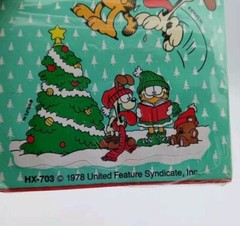 Vintage Garfield Christmas Stickers Post It Removable Odie Lights Present Tree