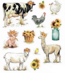 Farm Animal Cow Pig Goat Llama Chicken Sheep Horse Scrapbook Craft Stickers