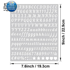 0.5 inch Small Letter Sticker, White Vinyl Self Adhesive inch,