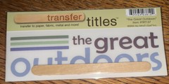 My Mind’s Eye RUB ON TRANSFER TITLES “The Great Outdoors “ SCRAPBOOK CRAFT Card