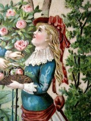 1800’s Page out of A Scrapbook w/ Beautiful Die Cuts Pasted on Page *