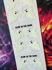 Sealed Vintage SandyLion Glow In The Dark Stick-er-Treat Ghost Stickers-1 Sheet