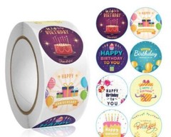 40 HAPPY BIRTHDAY STICKER ENVELOPE SEALS LABELS STICKERS 1″ ROUND FAST SHIPPING