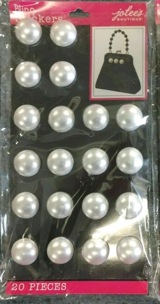 Pearl Large Round Gems Wedding Formal Dance Bling Jolee’s Stickers Craft