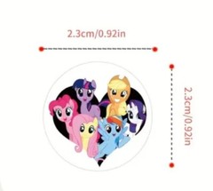 500 pcs Sticker Seals Roll Cute Cartoon My Little Pony Glossy Self Adhesive NEW