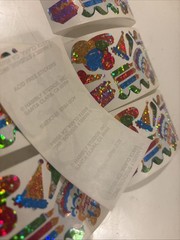 Vtg 1980s stickers Hambly Studios Mylar Foil Shiny Birthday Stickers Set 6 (a21