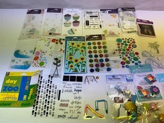 Mixed Lot of Scrapbooking Stickers, Open Packages, Partially Used, Many Brands