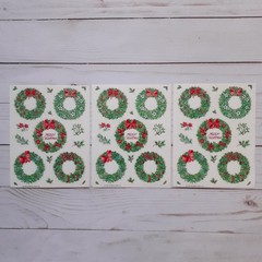 Vintage Hallmark Green Wreath Christmas Holiday Stickers – 3 Sheets