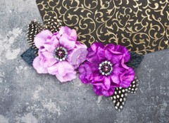 Prima «Plum- Orchid» Velvety Purple and Lavender Fabric Flowers 575540
