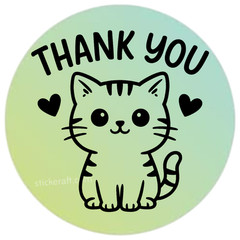 Thank You Stickers Cute Cat Labels Small Business Packaging Seals