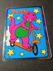 Vintage Barney Dinosaur Foil Mylar Vending Machine Sticker VTG 90s