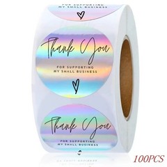 50/100/500 Pcs 1 inch Assorted Floral Thank You Stickers Round Sealing Labels