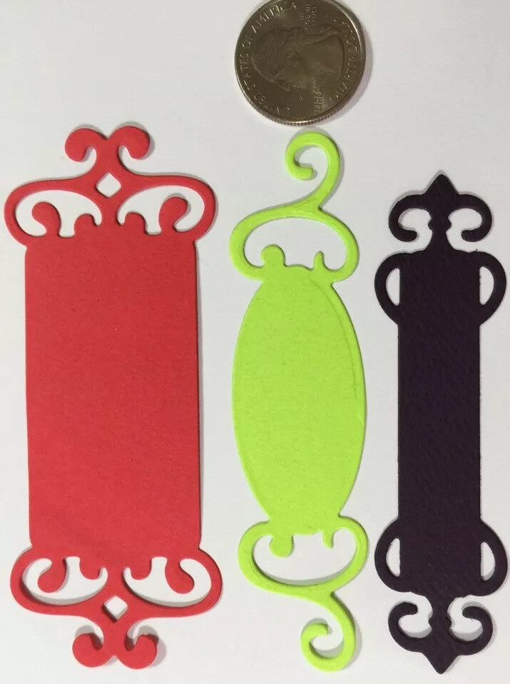 FANCY LABLE TRIO Die-Cuts(6pc)MADE in USA•Journaling•Memories•Scrapbooking •Tags