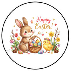 HAPPY EASTER BUNNY SPRING ENVELOPE SEALS LABELS STICKERS PARTY FAVORS