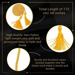Double Red and Gold Graduation Honor Cords for Graduation 2025 National Honor