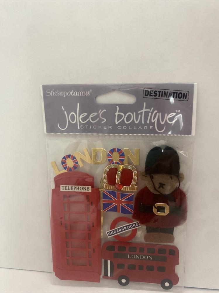 Jolee’s boutique Destination Sticker Collage LONDON bus crown telephone booth