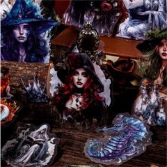Gothic Magic Witch PET Stickers Junk Journals Album Card Scrapbooking DIY Crafts