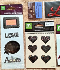 5 packs Valentine Dimensional Stickers & Metal Embellishments NOS