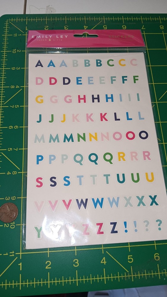 Emily Ley Alphabet Stickers Multi Color Letter Sticker Sheet Paper Crafts