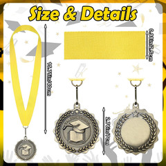 3 Pcs 2026 Graduation Stole and Award Medal Set Valedictorian Sash and Award