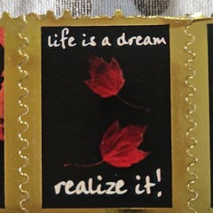 Gold Frame Autumn Leaves Sticker Strip, Gold Black Red Orange Yellow Quotes