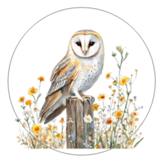 Barn Owl Bird Autumn Fall Handmade Stickers Scrapbook Planner Envelope Label
