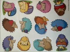 VTG hedgehog stickers Carson-Dellosa SUPER CUTE! 5 full sheets