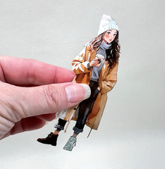 Fall Cozy Coffee Girl Stickers Autumn Junk Journals Collage Scrapbooking
