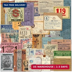 PRSTINCOL 100Pcs Vintage Sticker Pack – Scrapbooking Supplies & Junk Journal Acc