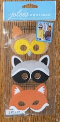 JOLEES Furry Masks Faces Raccoon Owl Fox Costume Party Dress-up Photo Booth Prop