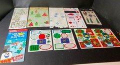 Huge Scrapbooking Lot USED Christmas Stickers Approx 80 Sheets Words Borders