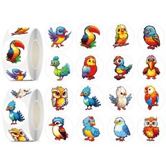 600 Bird Stickers 1.5” Round for School Rewards & Crafts