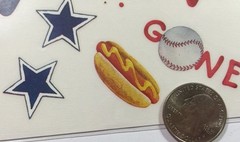 BASEBALL Clear Mylar Stickers Approx.5.5″x12″All Star•Glove•Jersey•Players •Ball