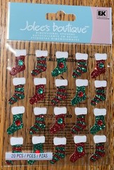 Jolees Stockings Mini Repeats Green Red Christmas XMas Holiday Scrapbook Sticker