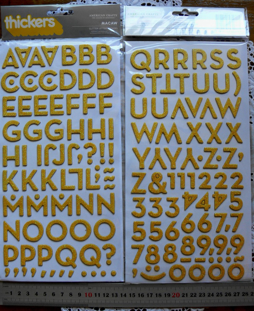 MACAW Letter & Number Thicker Sticker 25mmHigh YELLOW, PINK or BLUE Choice L3M