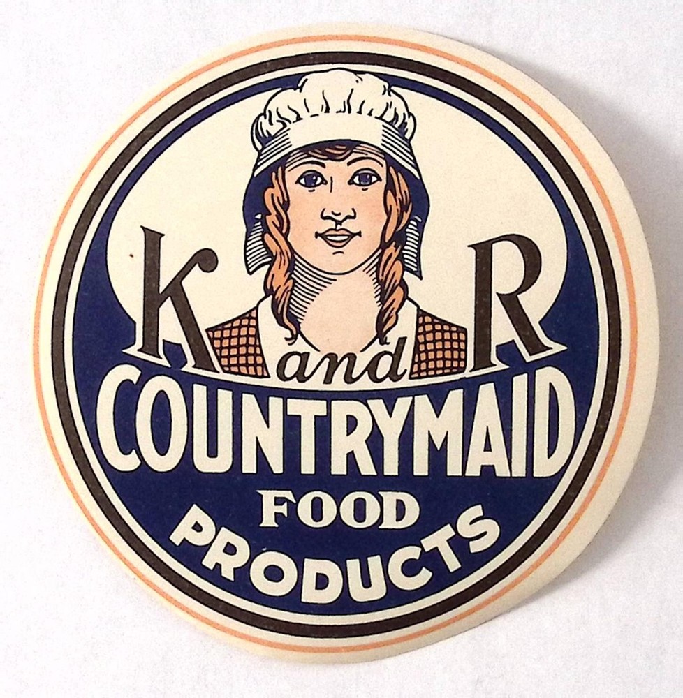 1930 K & R Country Maid Food Products Original Vintage Paper Label 4″