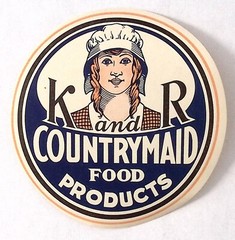 1930 K & R Country Maid Food Products Original Vintage Paper Label 4″