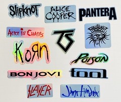 50 Large Classic Rock Stickers 50s 60s 70s 80s 90s Rock & Roll Waterproof Large