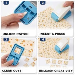 Postage Stamp Puncher -1X1inch Square Scalloped Edge Paper Puncher, 1×1 inch